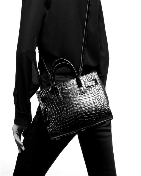 ysl crocodile tote bag|SAINT LAURENT Sac De Jour nano croc.